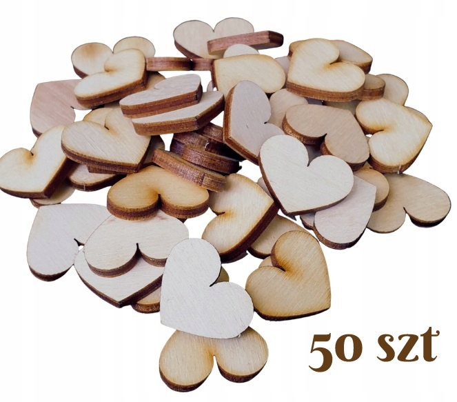 

Serduszka drewniane Sklejka 50 szt Scrabki
