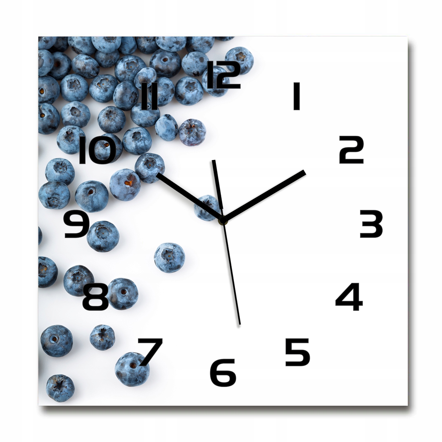 

Duży kwadratowy szklany zegar ścienny Jagody 60x60
