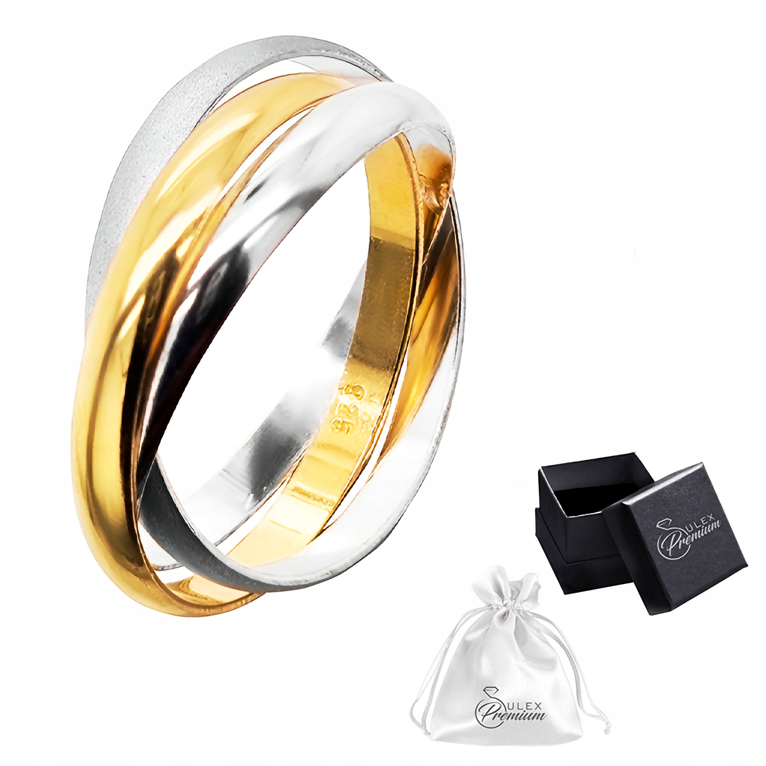 Prstýnek stříbro ryzost 925 Elegantní Trojitý prsten Tři barvy vel.21