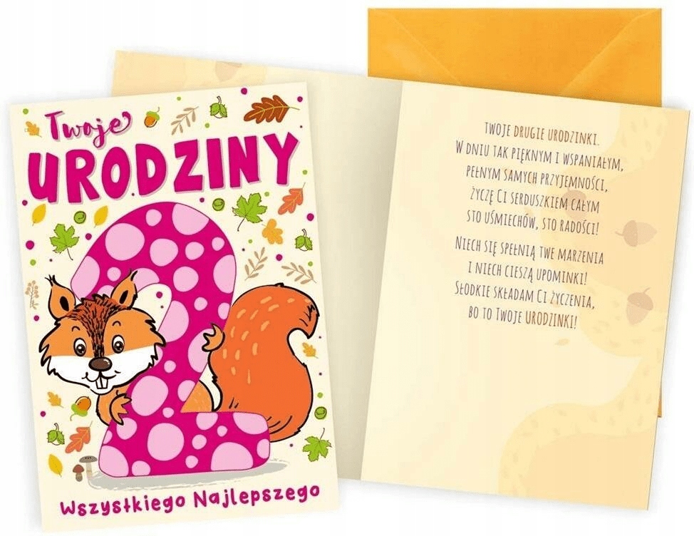 

Karnet Urodziny 2 wiewiórka