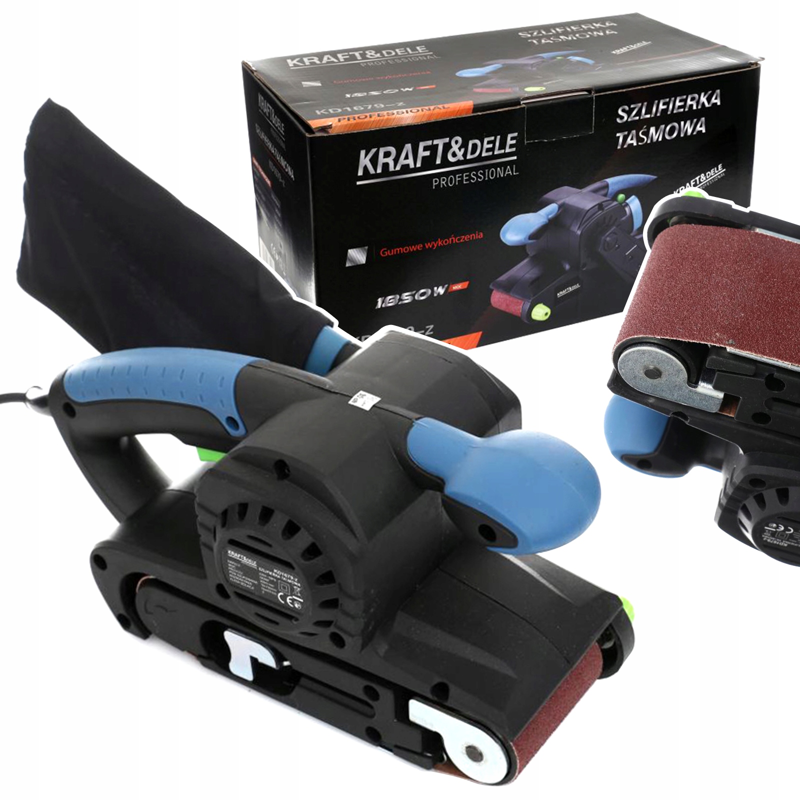 Szlifierka Polerka Taśmowa Do Drewna Metalu Tynku Tworzywa Sztuczne 1850W