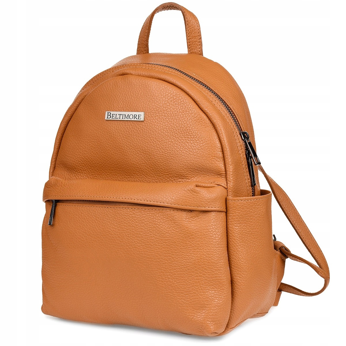 Camelový malý kožený batoh pro ženy, elegantní batoh A5 Beltimore P15