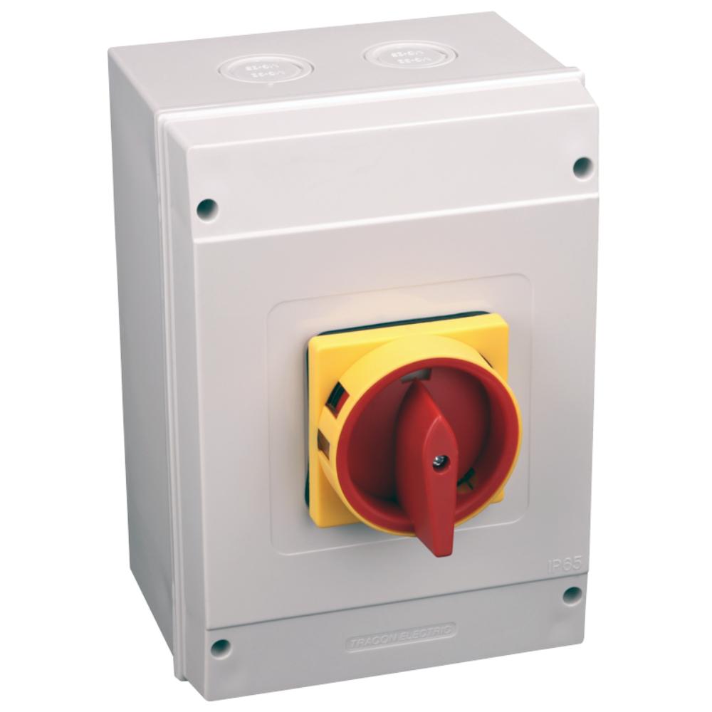 Bezpečnostní odpojovač s aretací na kolejnici v pouzdře 80A TSS-80/3T65