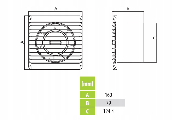 WENTYLATOR ŁAZIENKOWY DOMOWY CICHY KOMPAKTOWY HIGROSTAT TIMER HS 125mm Marka airRoxy