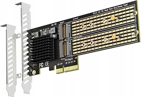 Adaptér Dual M.2 NVMe na PCIe 3.0 x4 s funkcí rozbočování Glotrends PA20