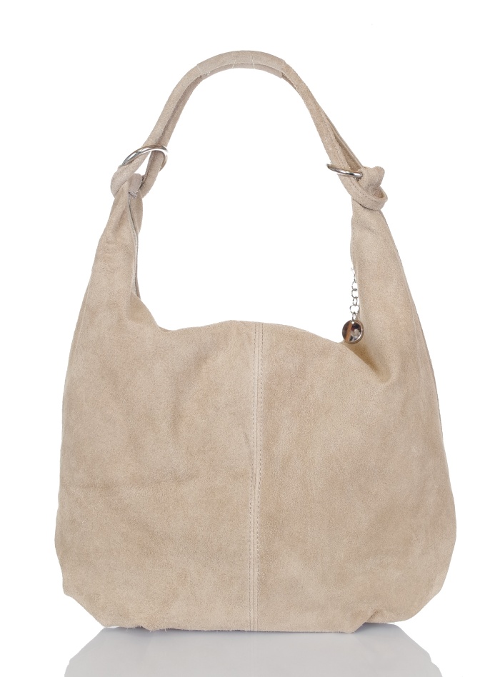 VERA PELLE Włoski mięciutki Zamszowy worek TOREBKA SKÓRZANA ZD4 Kolekcja 2023/24