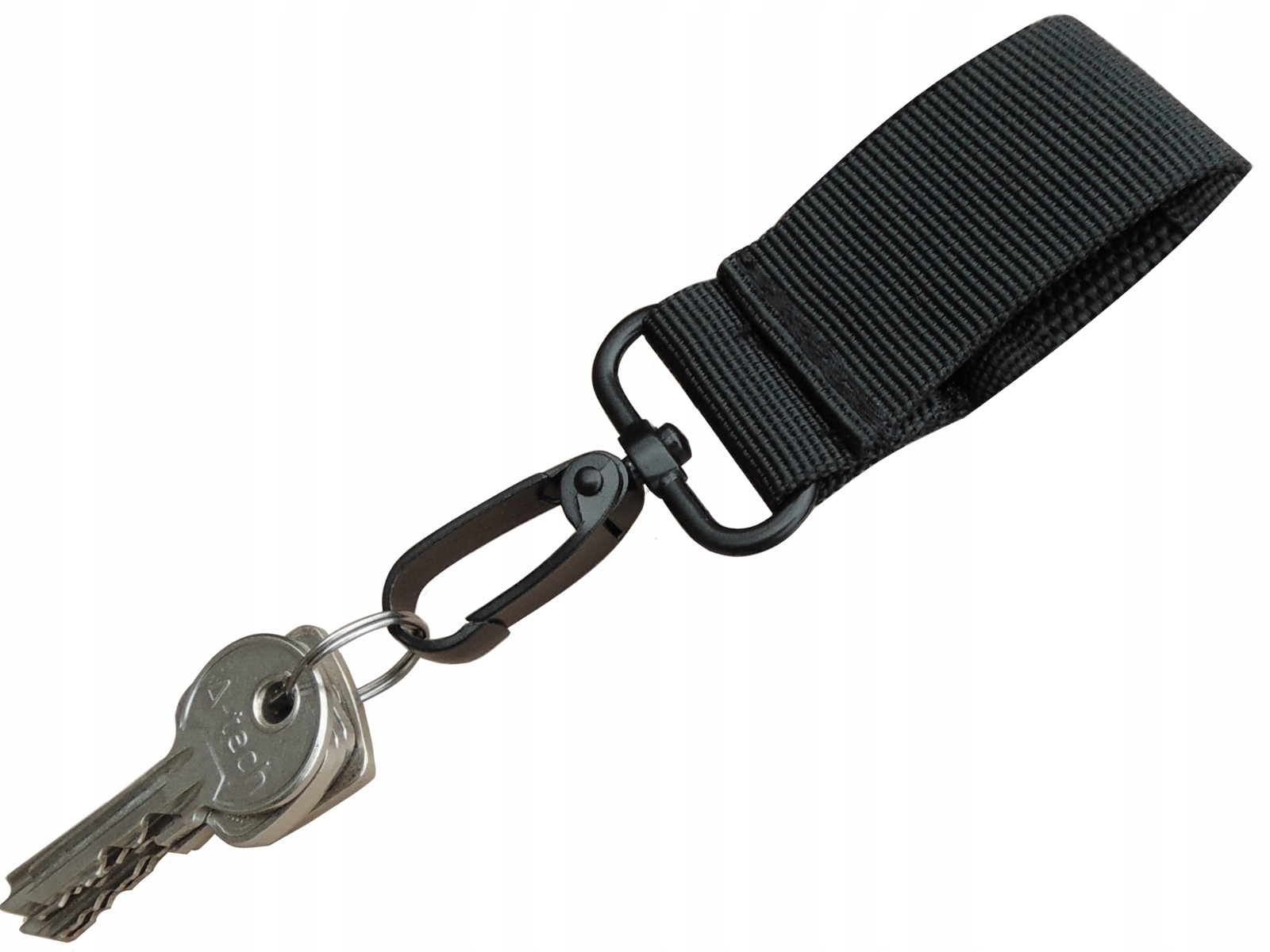 Uchwyt na klucze Mfh, kluczówka do pasa taktycznego, nylon, czarna, 5,5 cm