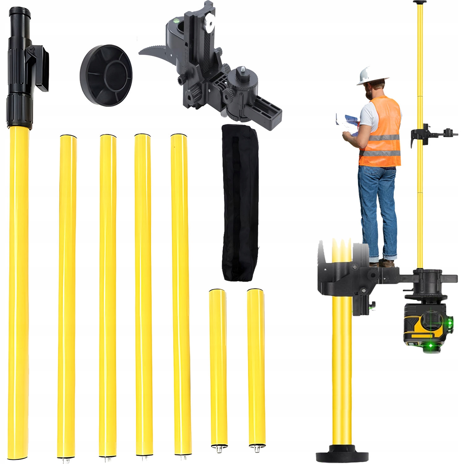 Teleskopická Rozpěrná Tyč Pro Laser, Stativ Laserové Vodováhy 420 CM