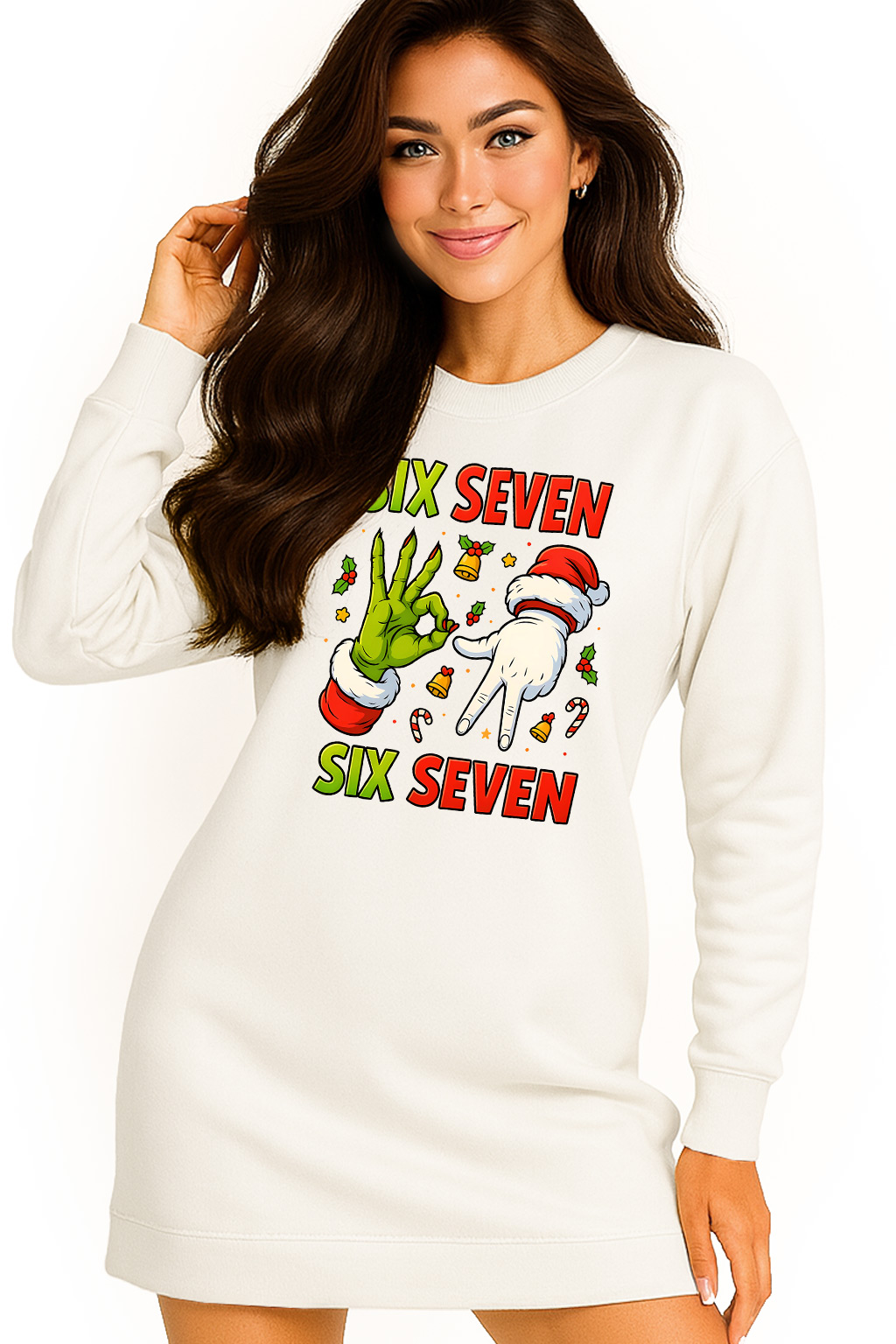 Mikina Vánoční Oversize Šaty Six Seven 67 Dárek K Vánocům S