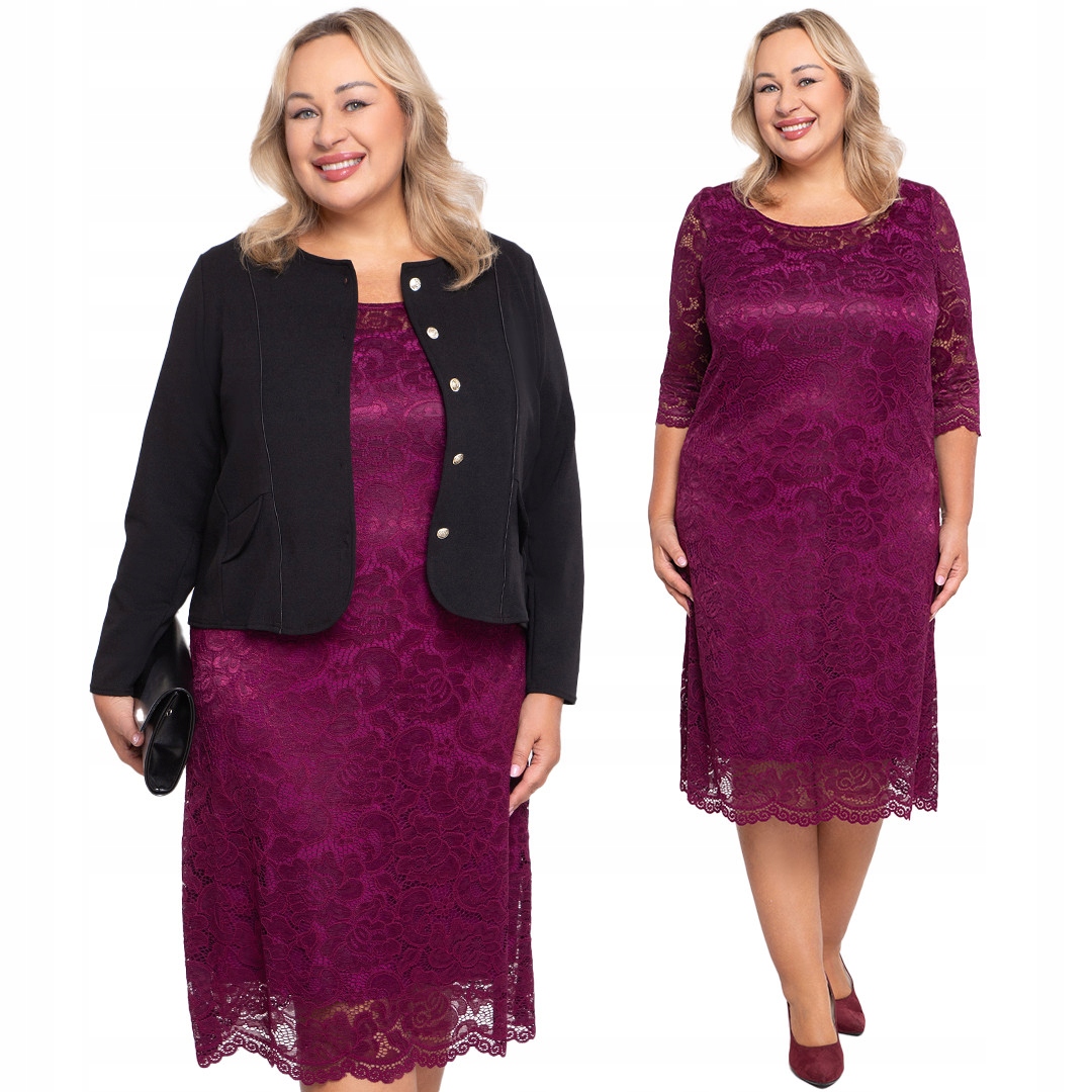 Fialová krajková šaty 62