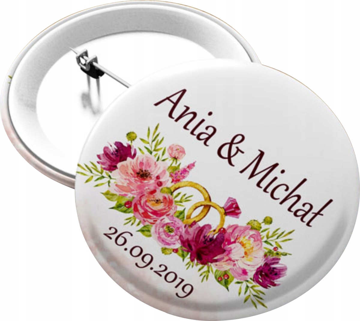 

Przypinki Ślubne Weselne Kotyliony Dla Gości ŚL2