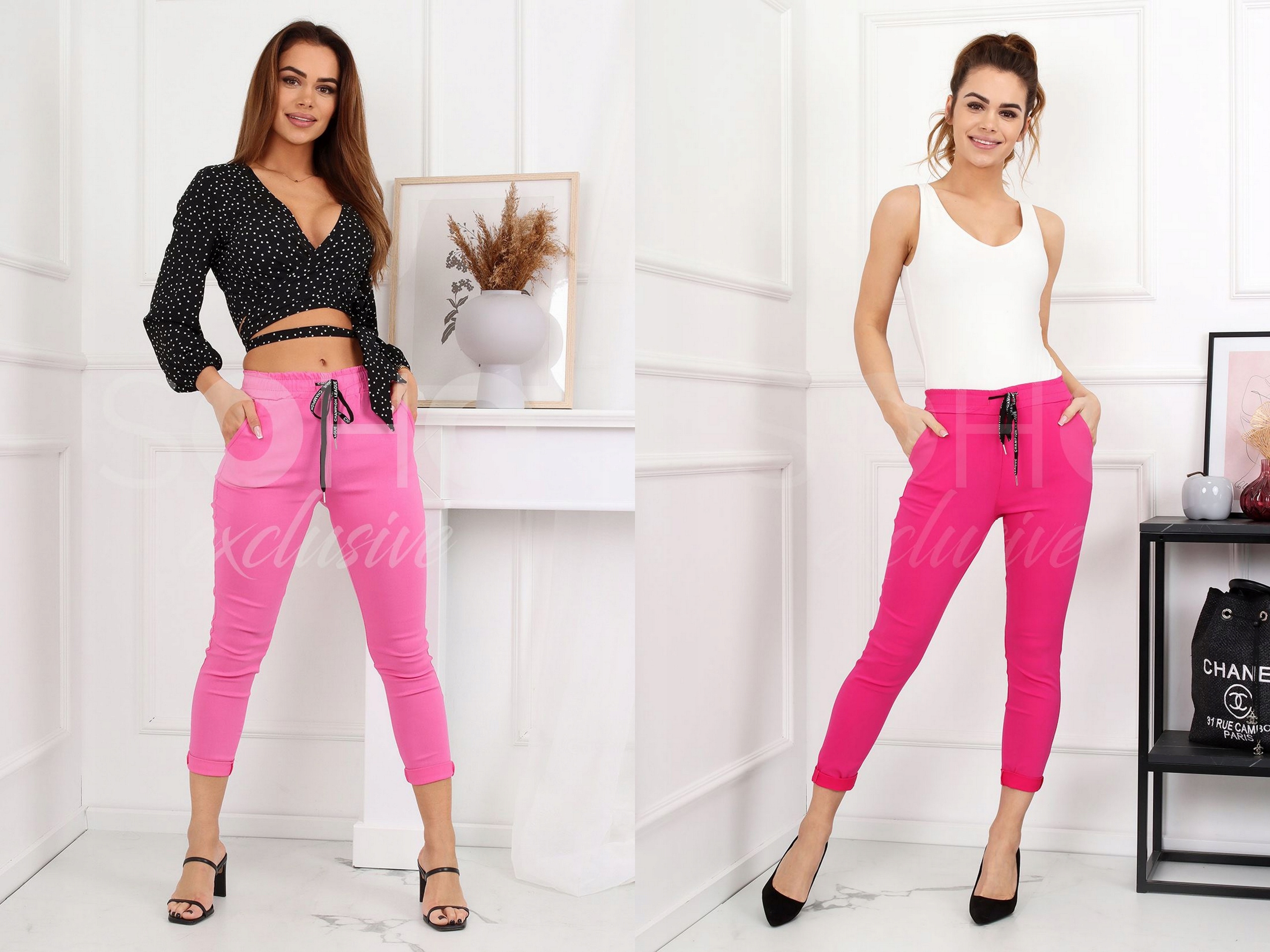 SPODNIE DAMSKIE RURKI CYGARETKI KLASYCZNE MODNE WYGODNE ELASTYCZNE 48 4XL Kolekcja Cały rok