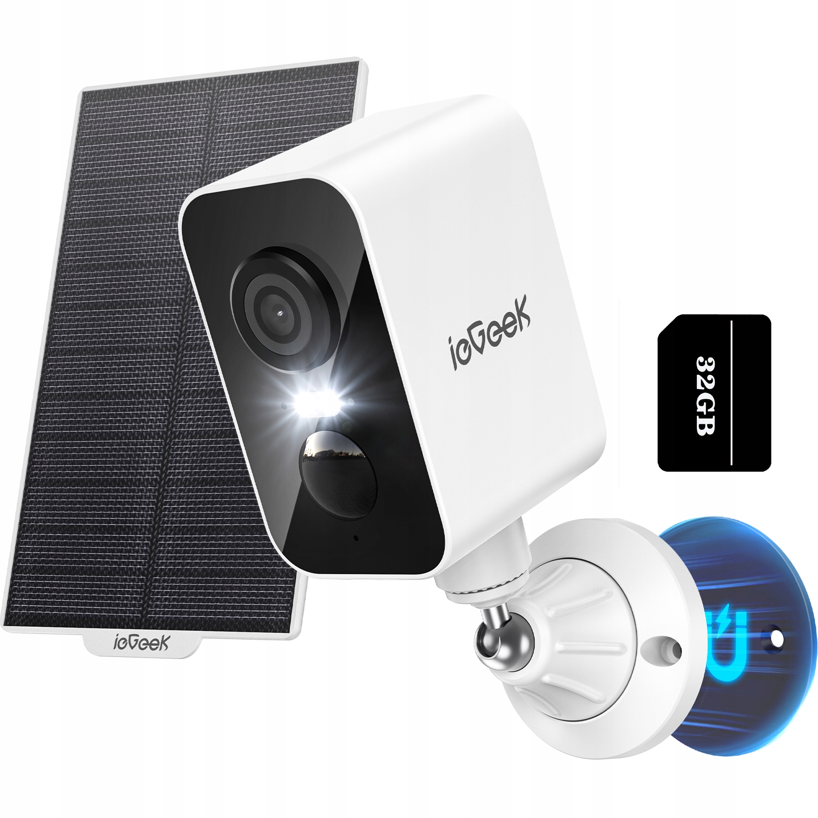 Zewnętrzna Solarna Kamera Obrotowa Wifi 3MPx Na Baterie Z Panelem Solarnym