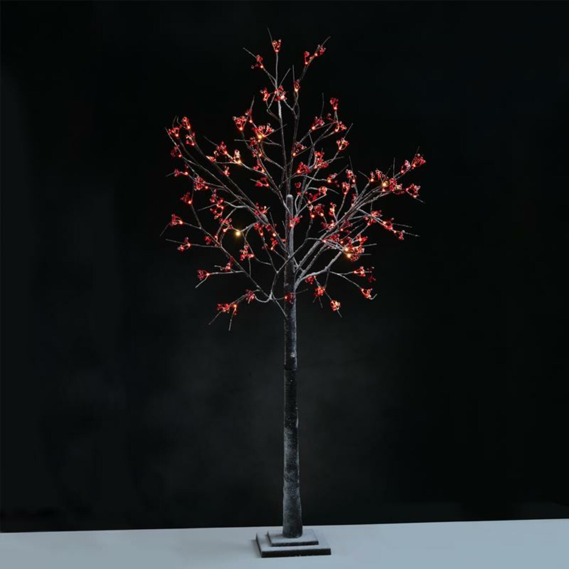 Aca Lighting červený stromček 96 Ww Led 220-240V IP44 24x24x180cm 3m hnedý