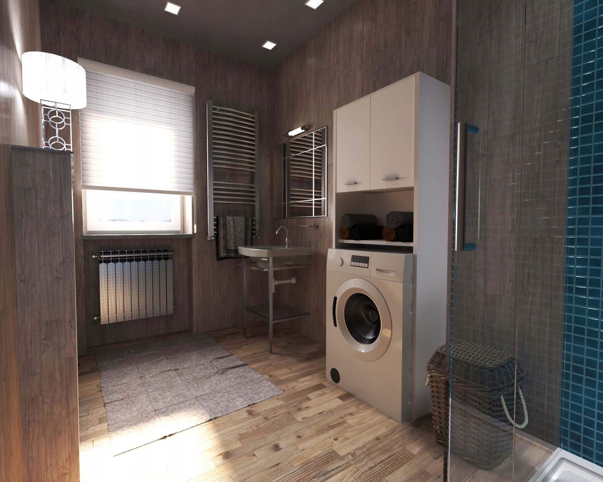 SZAFKA NAD PRALKĘ BIAŁY MAT | SZAFKA ŁAZIENKOWA STOJĄCA | SŁUPEK ŁAZIENKOWY Marka Stiv-Meble