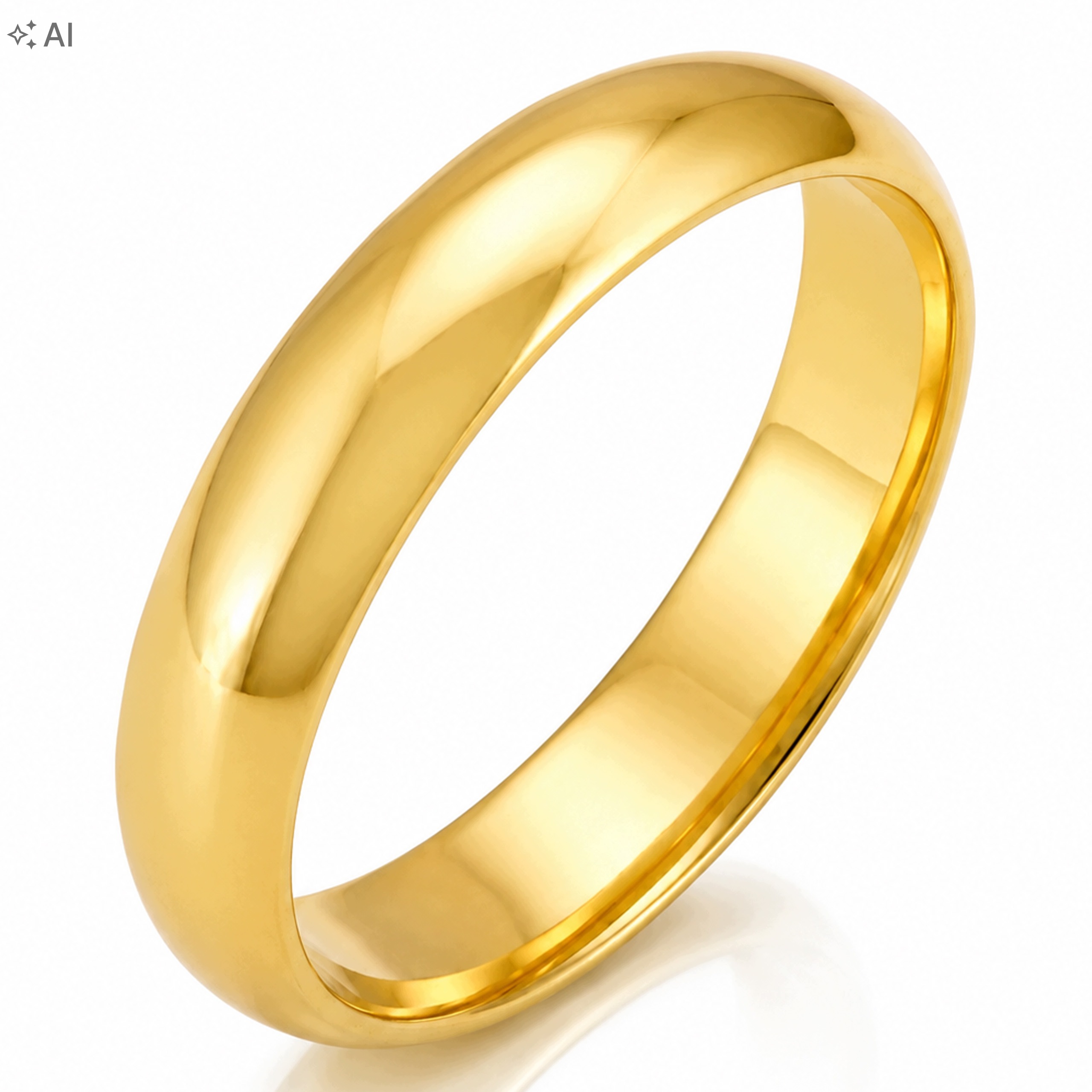 Zlatý snubní prsten ryzost 585 klasický půlkruhový 4 mm elegantní vel.9