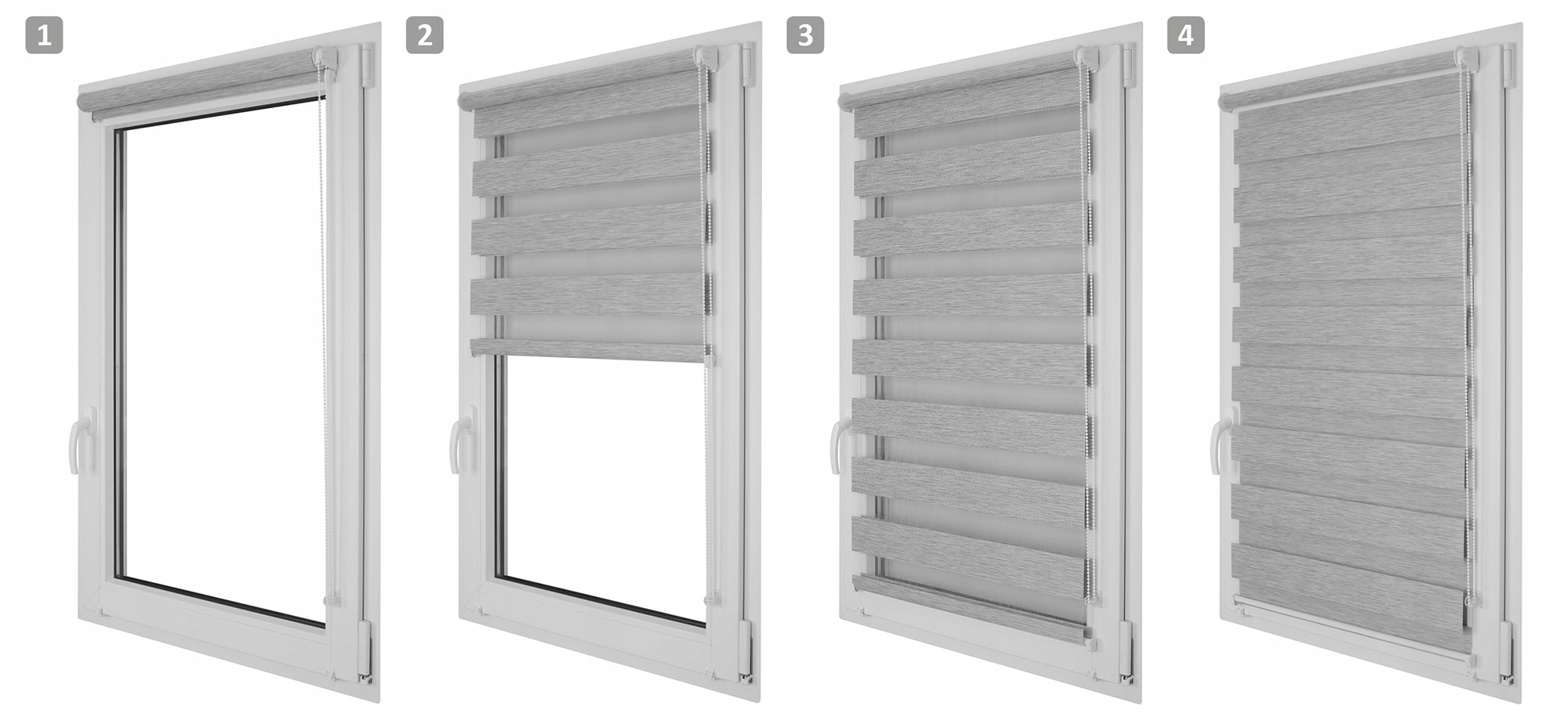 ROLETA DZIEŃ NOC PREMIUM Z NAPINACZEM NA WYMIAR 63x150 CM KOLORY DEKODOM Kod producenta REN-ROL-DPR-063-150