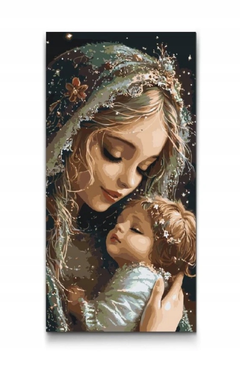 Malování Podle Čísel Matka s dítětem Náboženství Rodina Marie Velká 40x80 cm