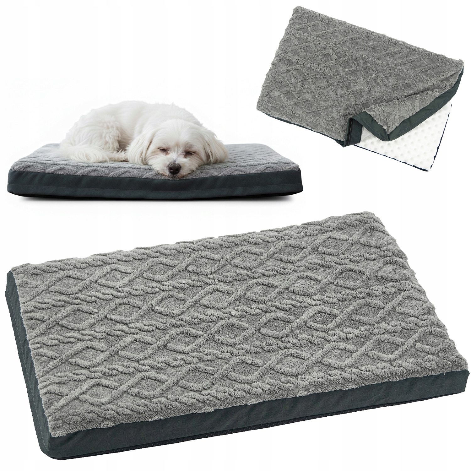 Levně Pelíšek Pro Psa Kočku Matrace Podložka 76x51x8 cm Voděodolné Měkké Potah