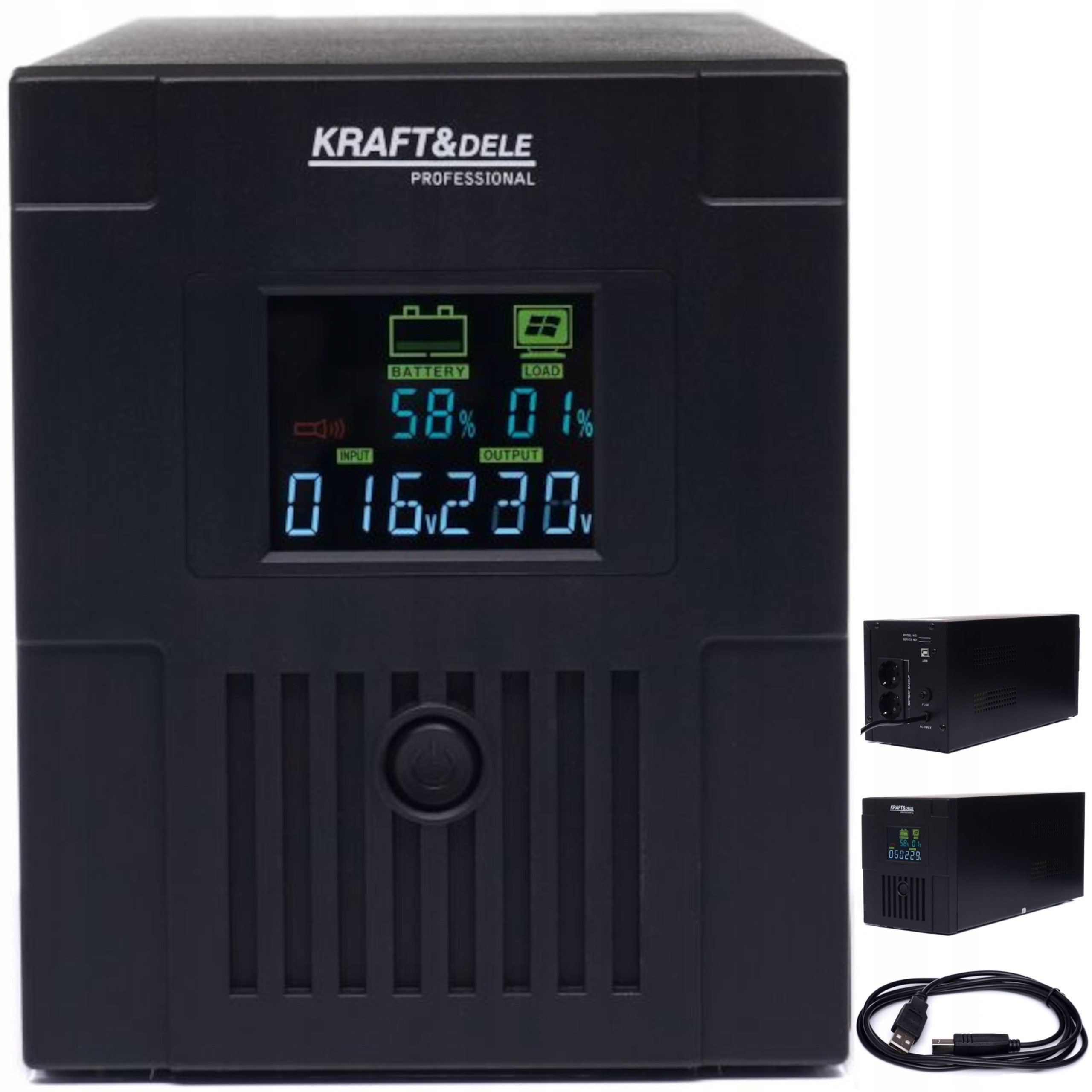 Ups Zasilanie Awaryjne 1200W LCD Pieca Pompy Wbudowany Akumulator 2000VA