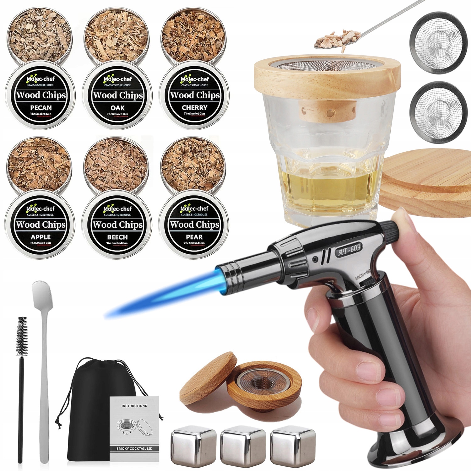 Sada Na Uzení Whisky Smoker Gadget Dárek Pro Kluka Profesionální
