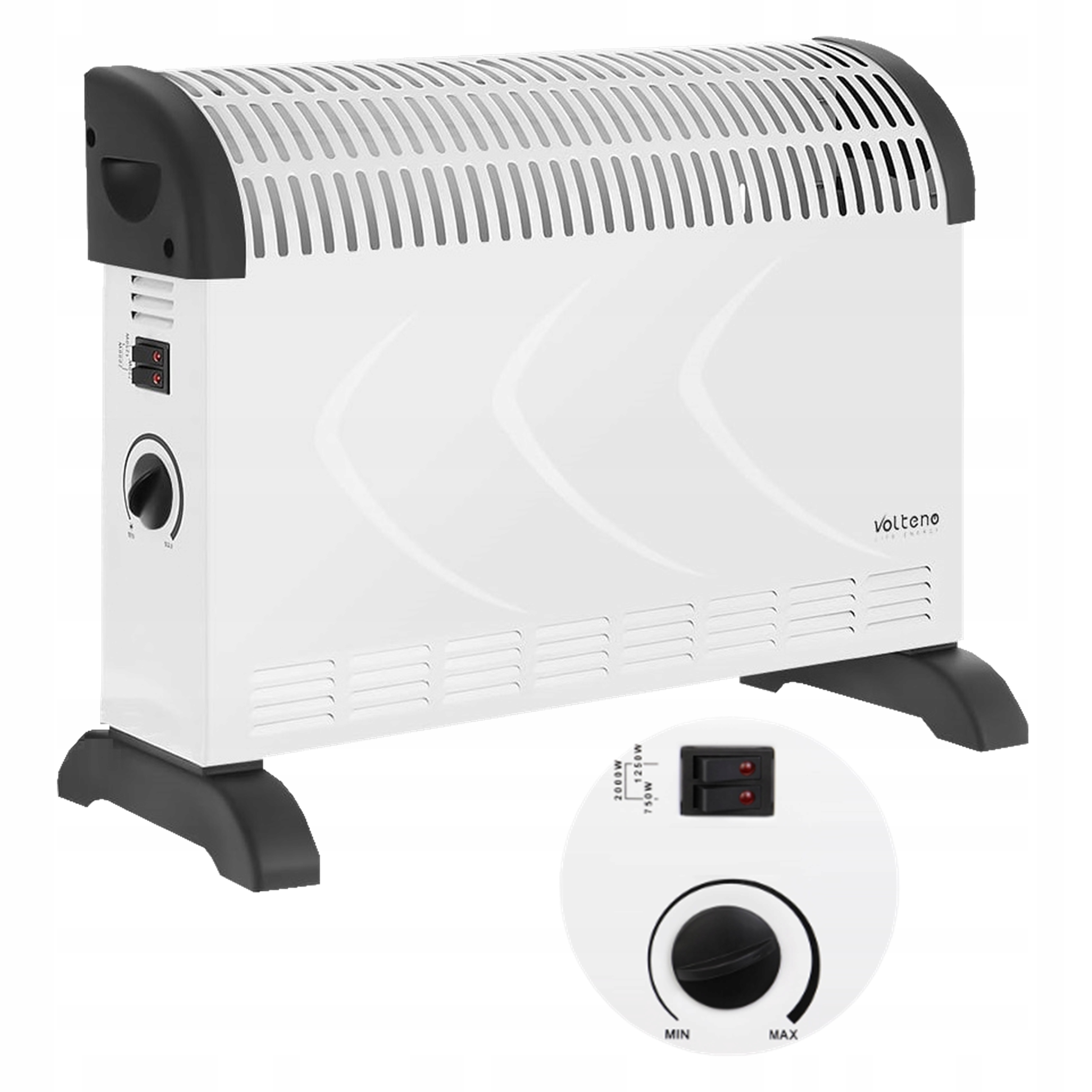 Elektrický Konvektorový Ohřívač Farelka Termostat 2000 W Energeticky Úsporný