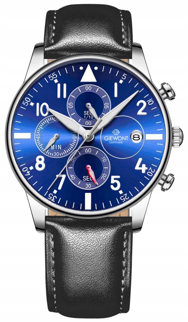Pánské Hodinky Giewont Chronograph Sapphire Černomodré GW5630-A3