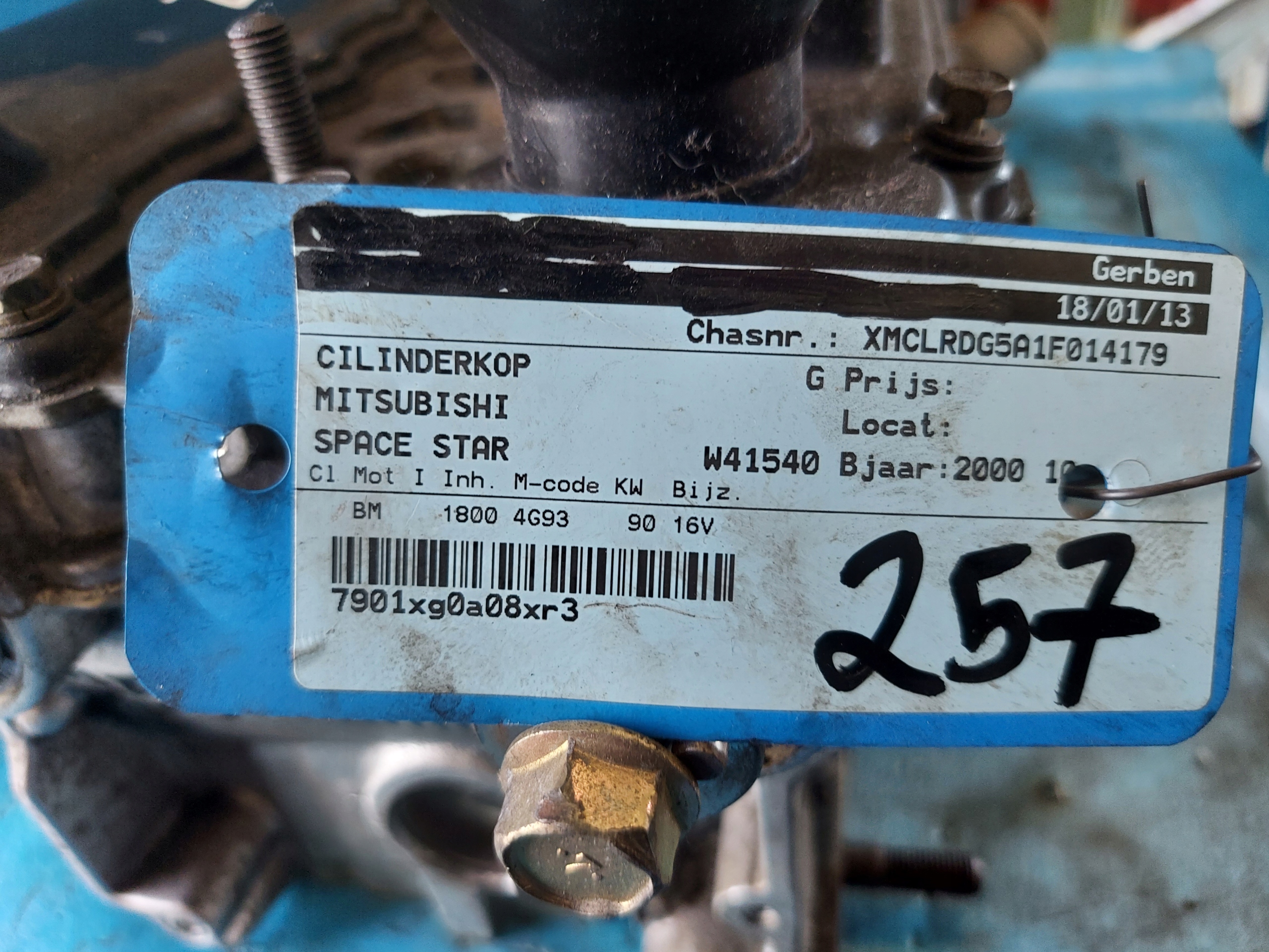 TESTATA SPACE STAR ,PININ2000 R 1.8 GDI 4G93