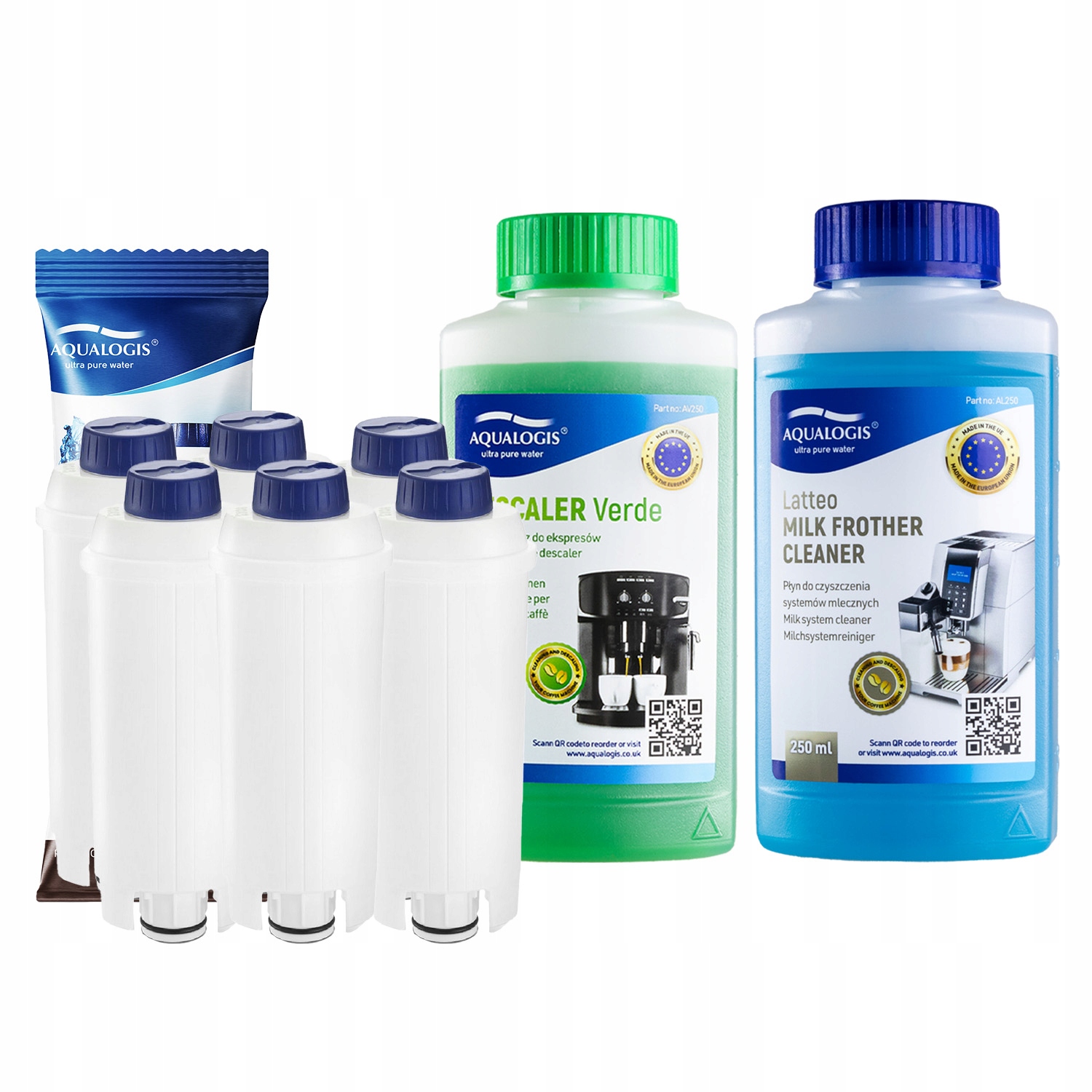 6x Filtr do kávovaru Delonghi AL-S002 UniDec 250 ml Tekutina 250 ml