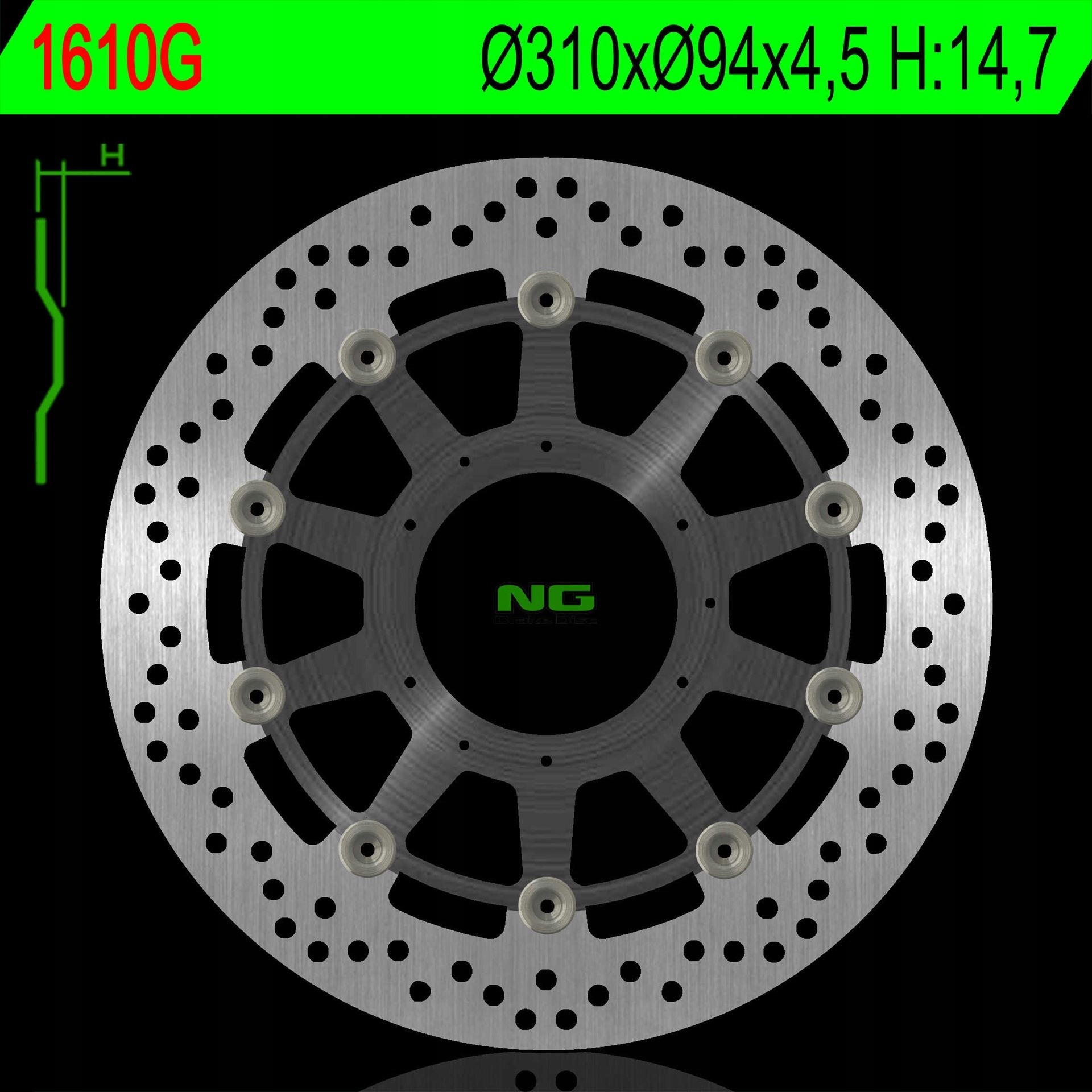 Ng Brzdový Kotúč Predný Honda Cb 1000R Abs 08-17 (310X94X4,5MM) (6X6,5MM)