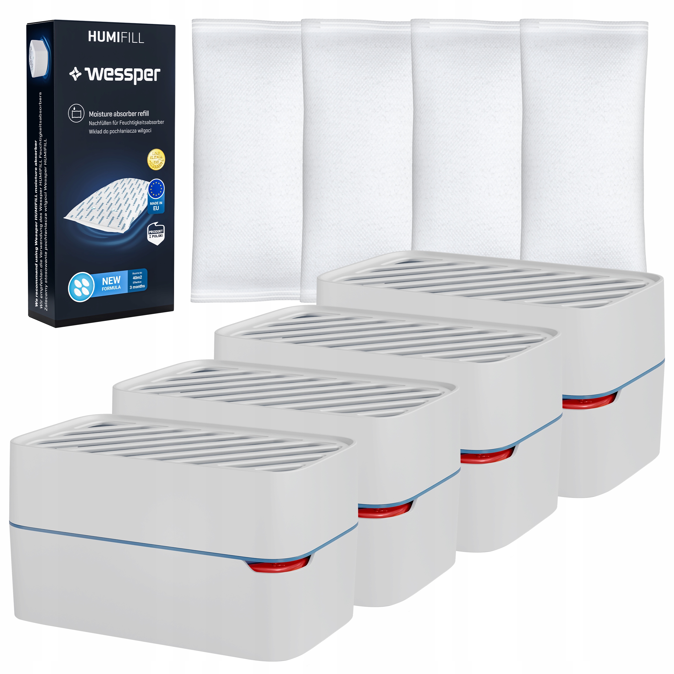 Pohlcovač vlhkosti Wessper P4 Humifill s indikátorem náplň 500 g 4 ks