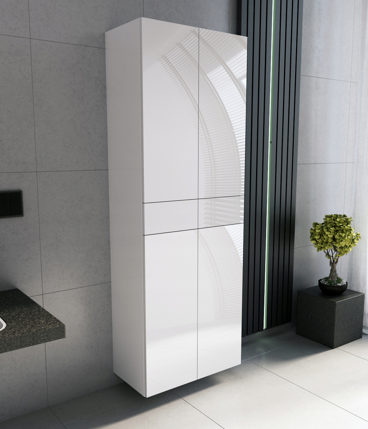 słupek łazienkowy wiszący stojący szary / biały Marka Fargo