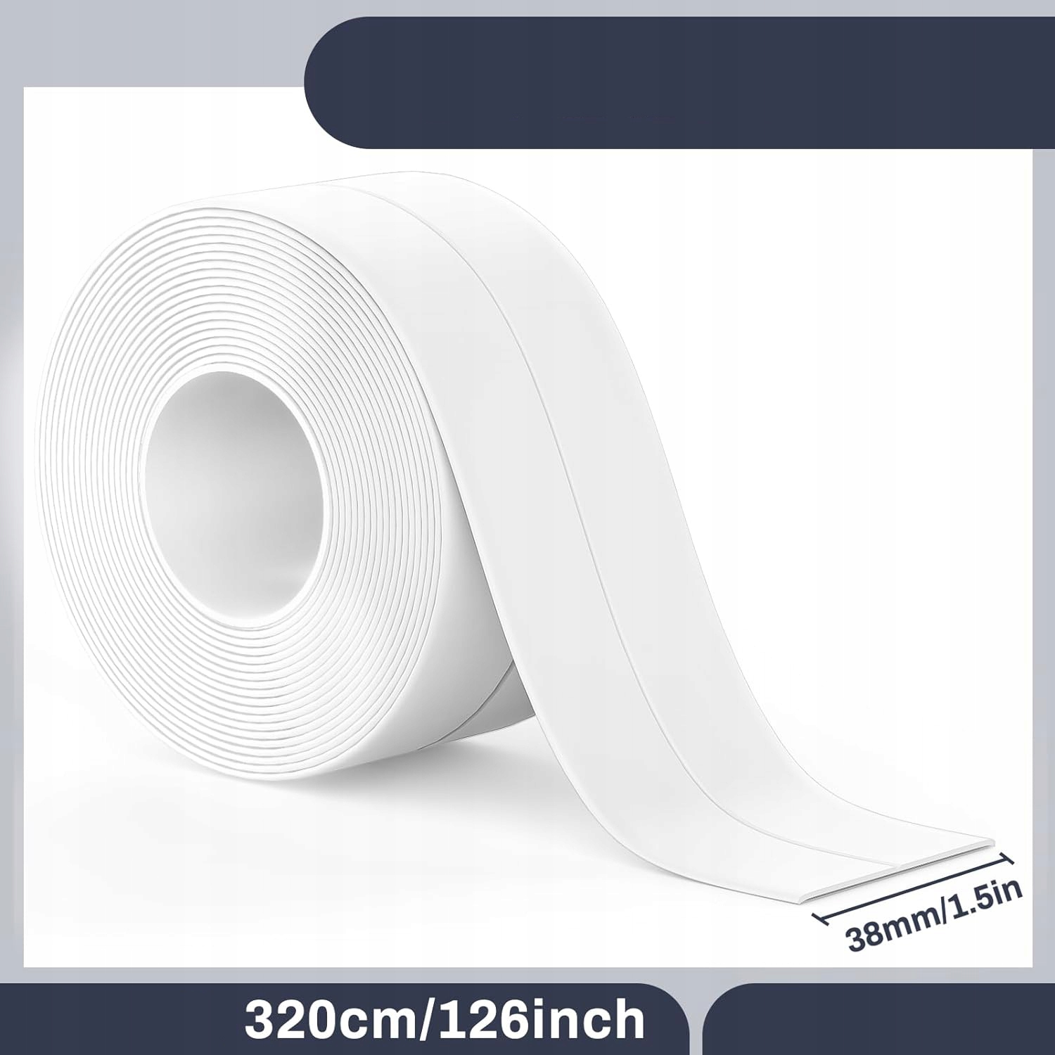 2 ROLKI TAŚMY USZCZELNIAJĄCEJ DO KĄPIELI, SAMOPRZYLEPNA, WODOODPORNA, WANNY Długość 320 cm