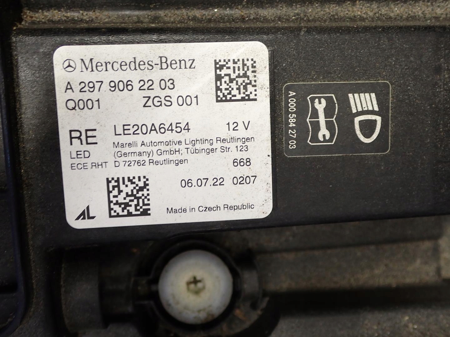 light front front right MERCEDES EQS W297 FULL LED 2021- A2979062203