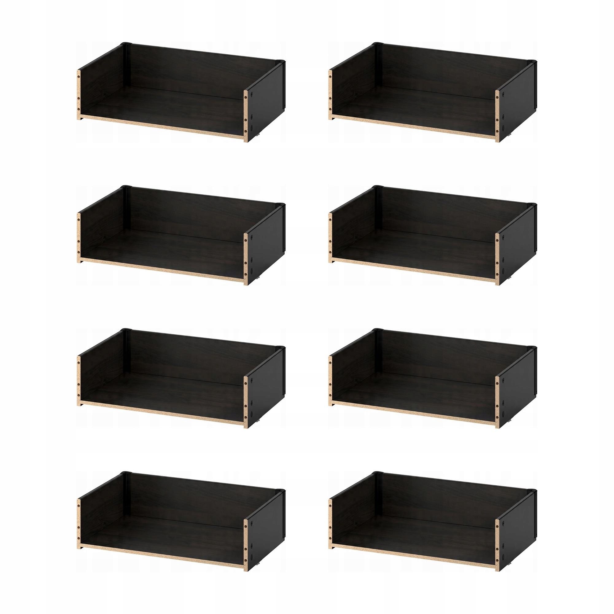 8 szt. Besta Rama szuflady czarnobrązowa 60x15x40 cm do organizacji