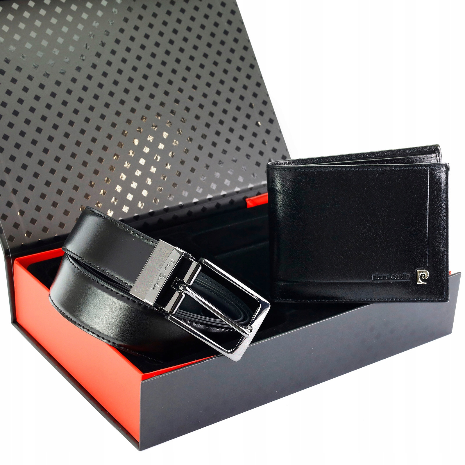 Zestaw Prezentowy Portfel Pierre Cardin Pasek 135 cm męski skórzany