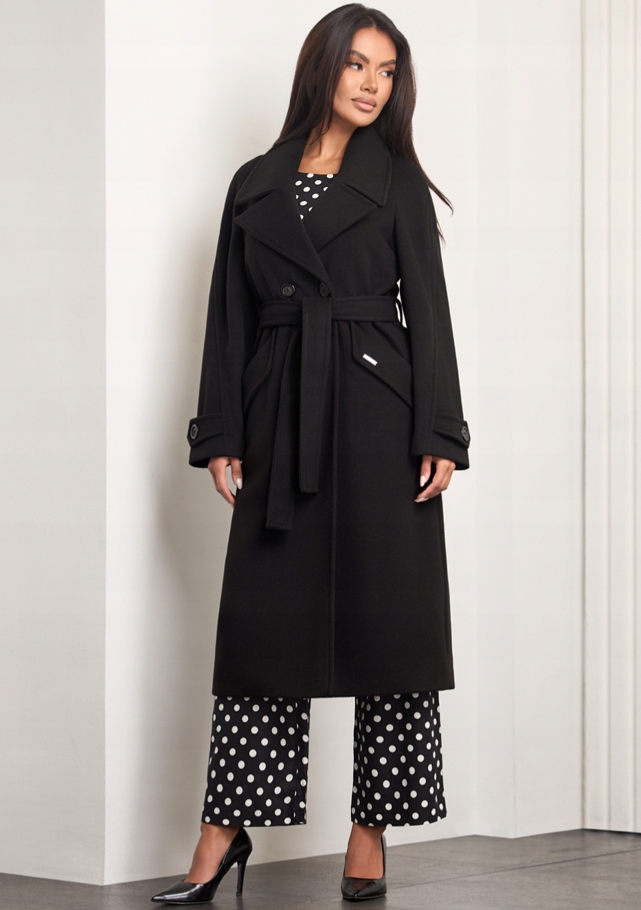 Zartex dámský klasický podzimní a zimní kabát alpaka Tessa černý AW25 vel. 44