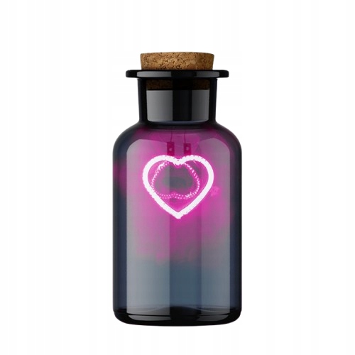 Nočná lampa na stôl Elixír lásky Neonové Srdce vo fľaši Darček