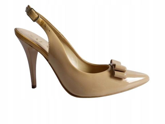 Béžový fluid lak kožené lodičky dámské lodičky do špičky úzké Sala 38,5