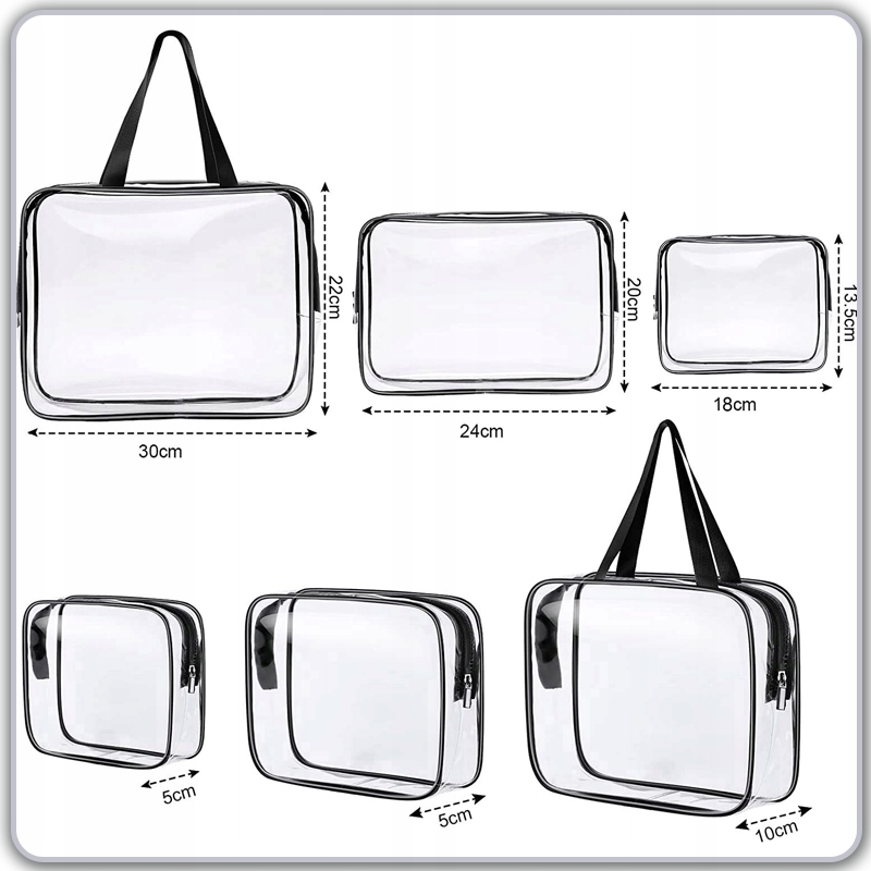 3w1 KOSMETYCZKA PRZEZROCZYSTA TRANSPARENTNA PODRÓŻNA ORGANIZER DO SAMOLOTU Producent inny