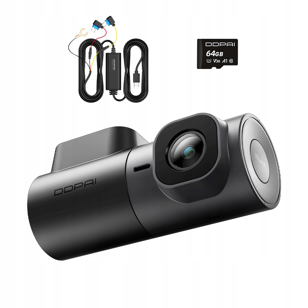 Automobilová Kamera Ddpai Videorekordér MINI2X 2K Qhd 64GB Hardwire Kit