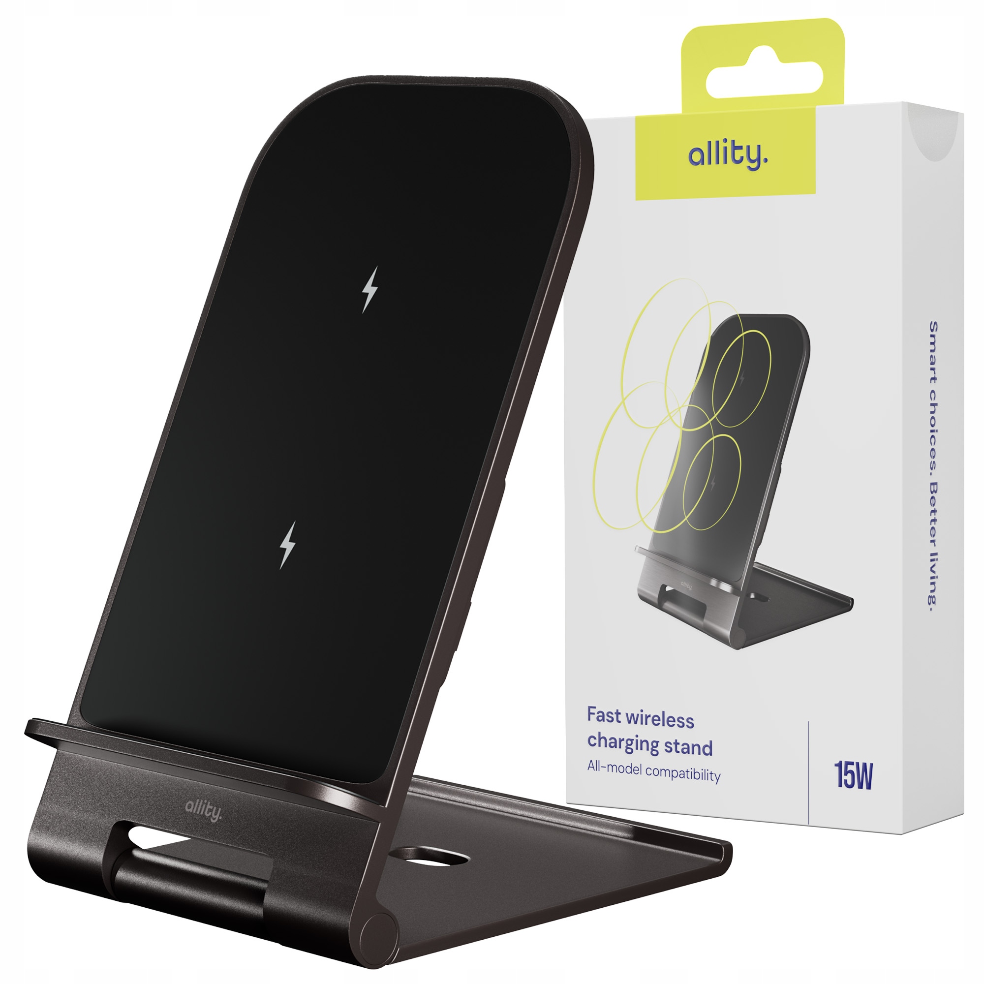 Ładowarka Indukcyjna Bezprzewodowa Składana Szybka Usb C 2w1 15W Kabel