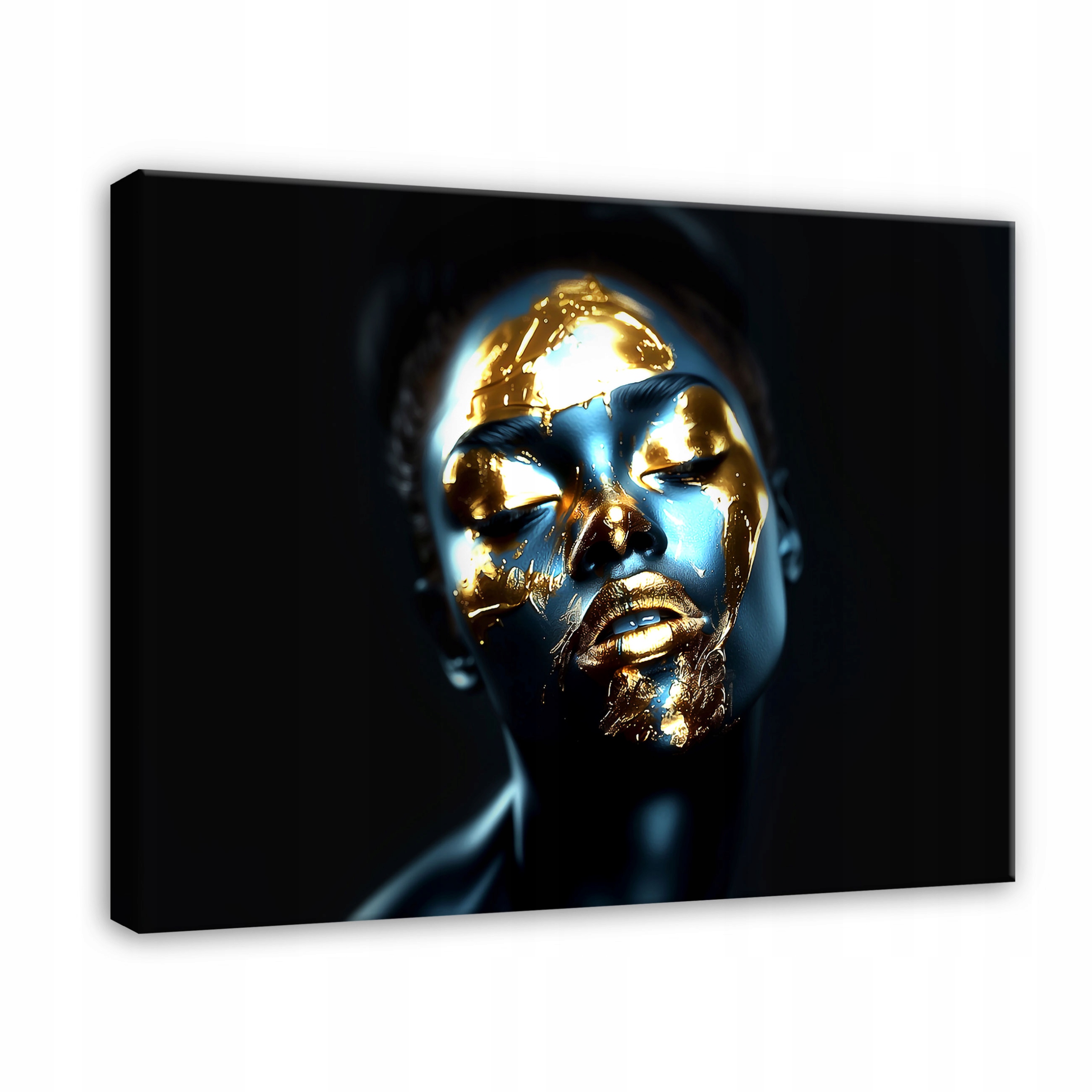 Obraz Žena Tvář Abstrakce Zlatý Moderní Na Plátně Stěna 100x70