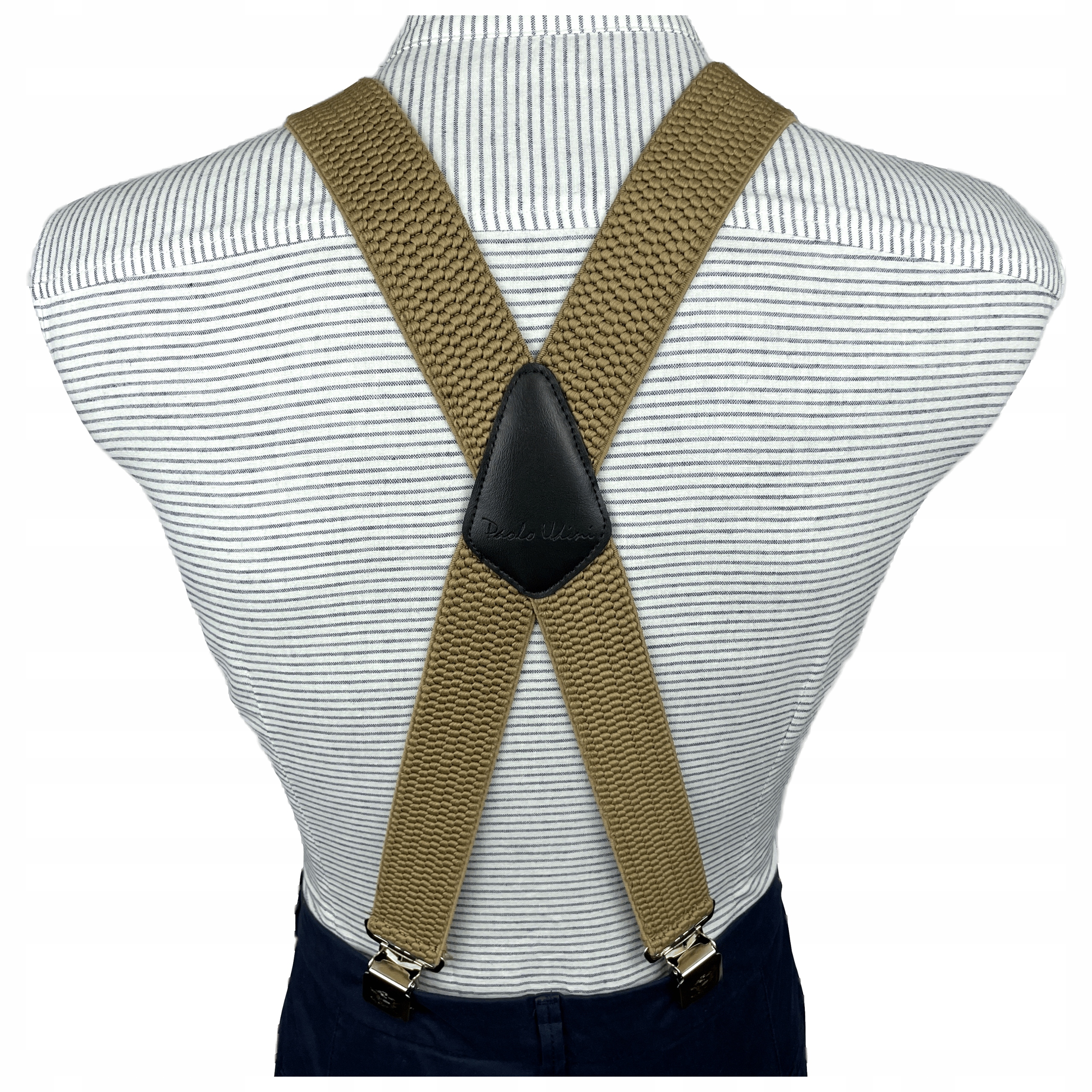 Szelki do spodni podwójne X Mocne beżowe 4 cm