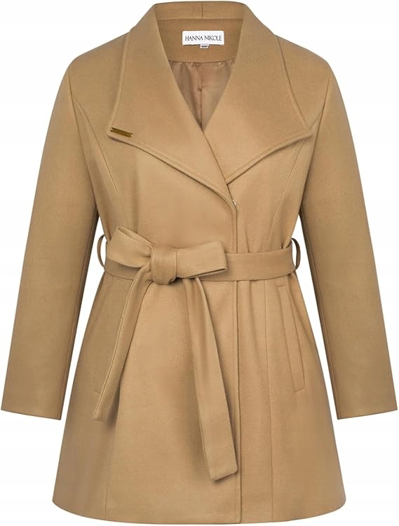 Dámský trenčkotový kabát s páskem, větruodolný, elegantní a teplý, zimní