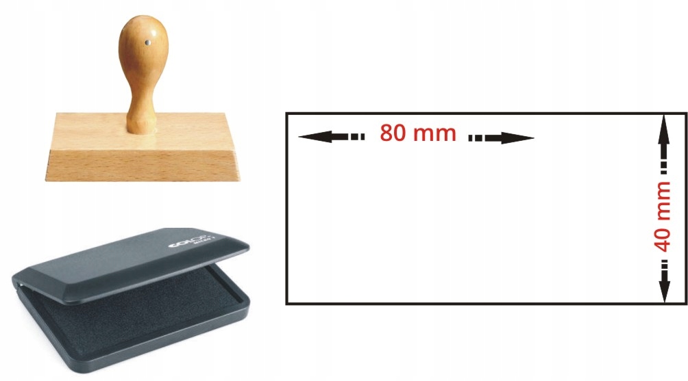 GRYF PIECZĄTKA RĘCZNA LOGO STEMPEL GRAFIKA 8x4 CM