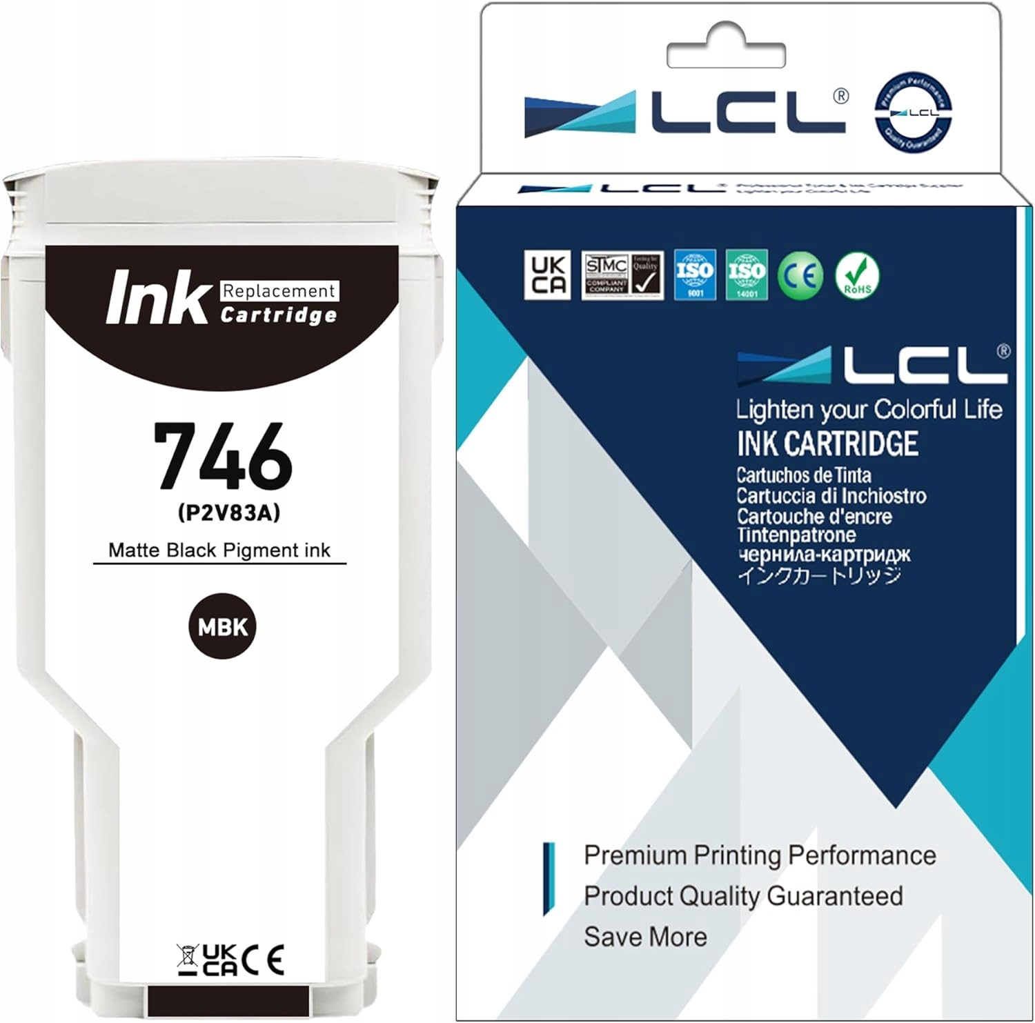 Tusz LCL 746 náhrada Hp 746 Matte Black P2V83A 300ml pre DesignJet Z6 Z9+