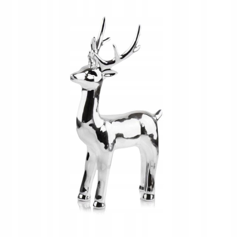 

Srebrny renifer świąteczna figurka ceramiczna 30cm
