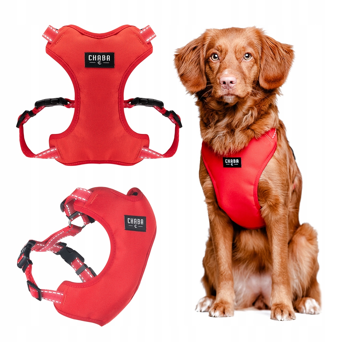 Levně Chaba Postroj Guard Comfort Classic L červený