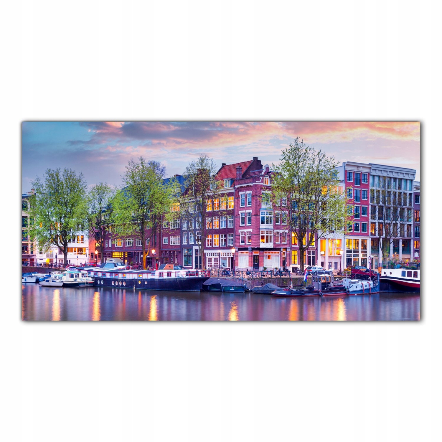 Amsterdam Východ slunce 140x70 Lacobel do kuchyně